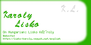 karoly lisko business card